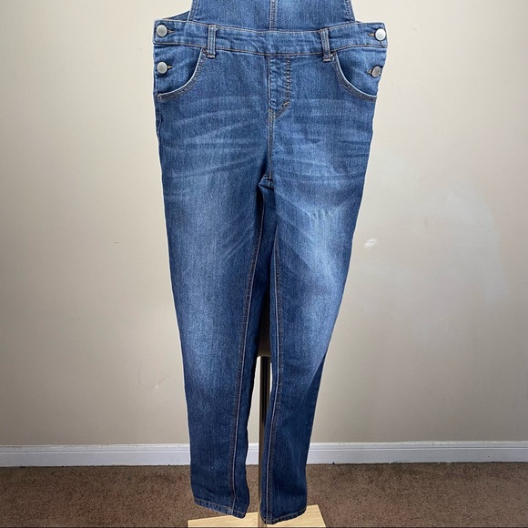 Cherokee bib denim overalls straight leg medium wash - Picture 3 of 8